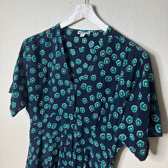 WHISTLES Dress Women's 8 Lenno Print Naya Button Dress Pockets Short Sleeve - Picture 3 of 10